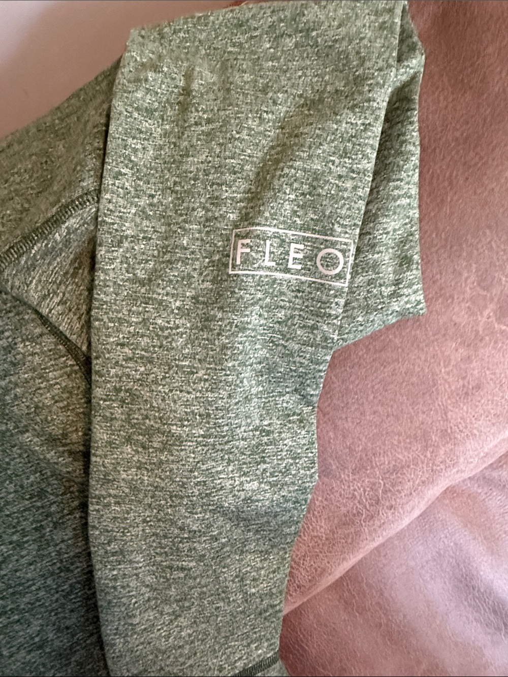 Fleo Heather Sage Green Legging Top with Logo
